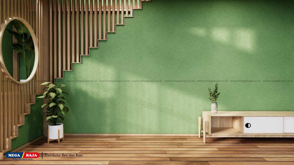 Kombinasi Warna Hijau dengan Warna Kayu