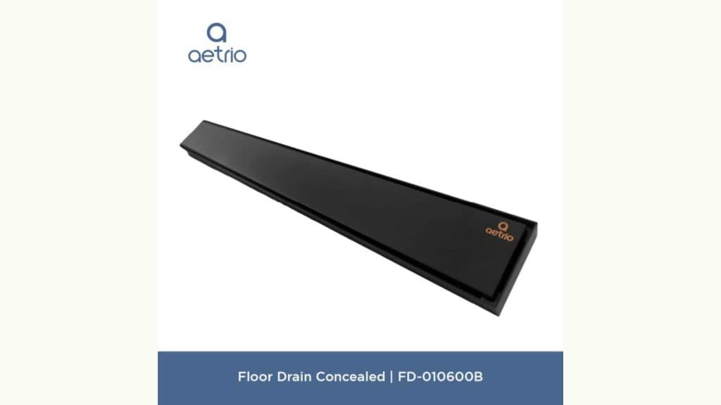 Aetrio Floor Drain Panjang Black Matt