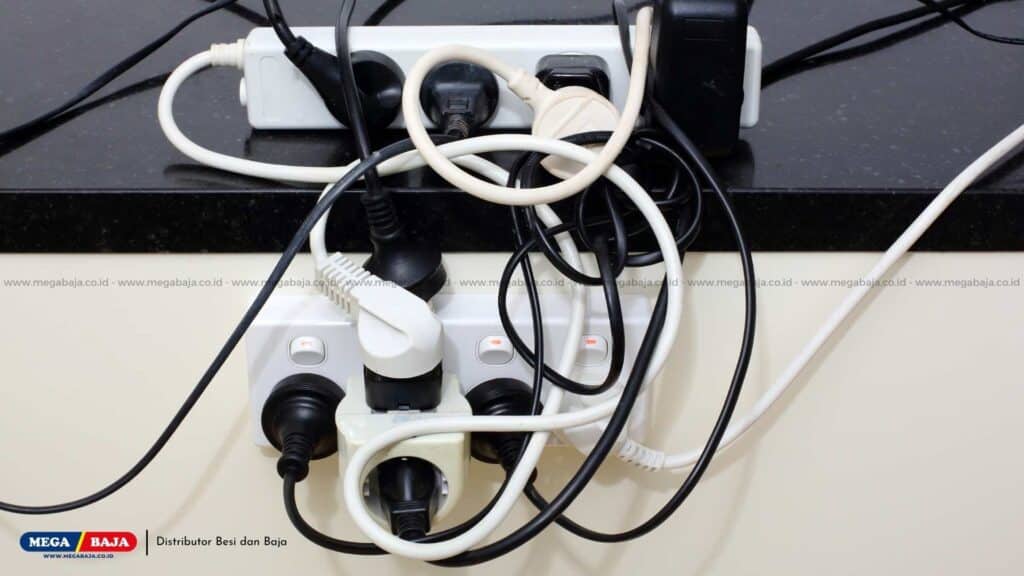 Colokan Dibiarkan Bertumpuk Berlebihan (Overload)