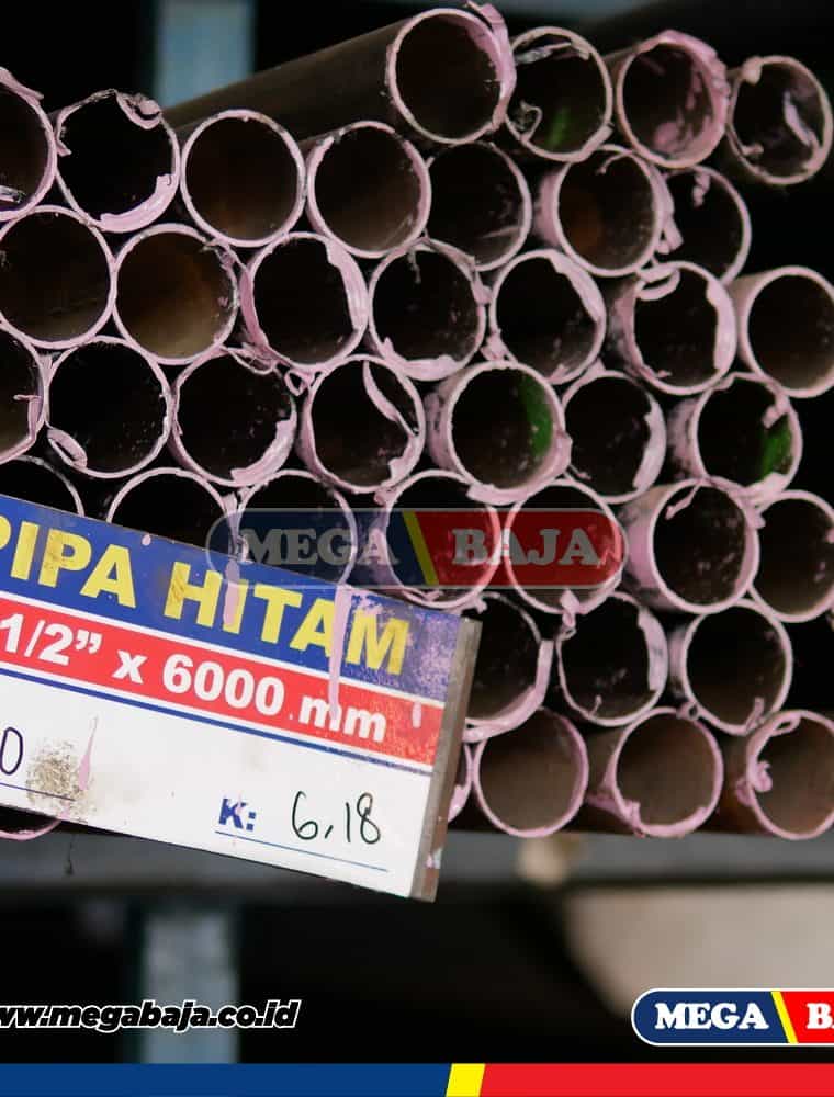Pipa Hitam 1/2"x 6 - seamless SCH 40 *